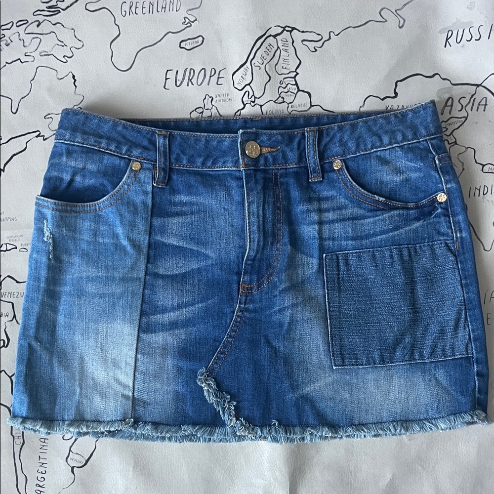 Tory Burch Blue Denim Mini Skirt